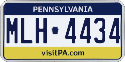 PA license plate MLH4434