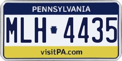 PA license plate MLH4435