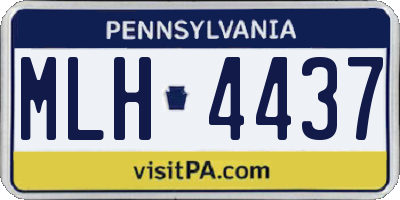 PA license plate MLH4437