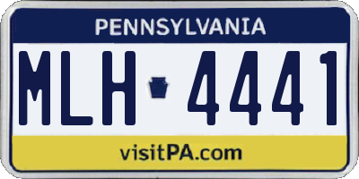 PA license plate MLH4441