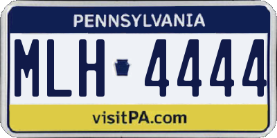 PA license plate MLH4444
