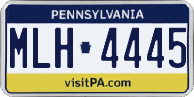 PA license plate MLH4445