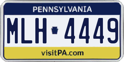PA license plate MLH4449