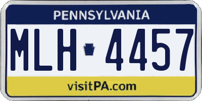 PA license plate MLH4457