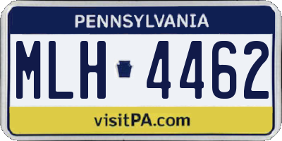 PA license plate MLH4462