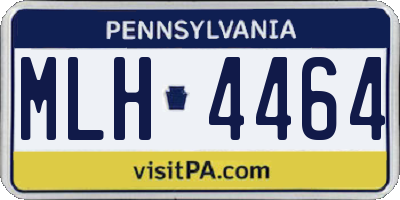 PA license plate MLH4464