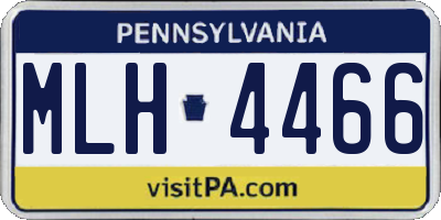PA license plate MLH4466