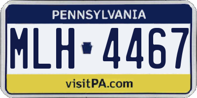 PA license plate MLH4467