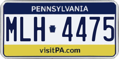 PA license plate MLH4475