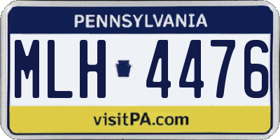 PA license plate MLH4476