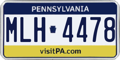 PA license plate MLH4478