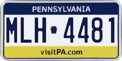 PA license plate MLH4481