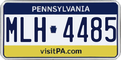 PA license plate MLH4485