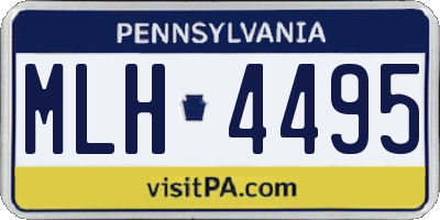 PA license plate MLH4495