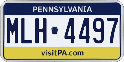 PA license plate MLH4497