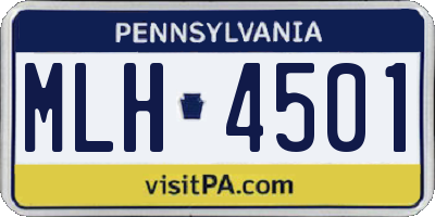 PA license plate MLH4501