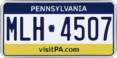 PA license plate MLH4507