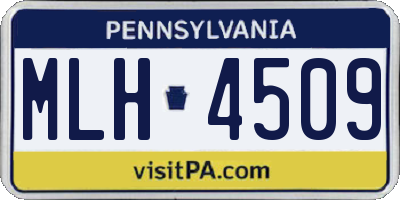 PA license plate MLH4509