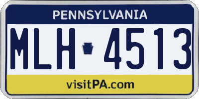 PA license plate MLH4513