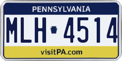PA license plate MLH4514