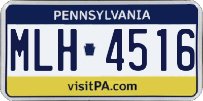 PA license plate MLH4516