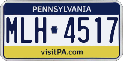 PA license plate MLH4517
