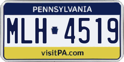 PA license plate MLH4519