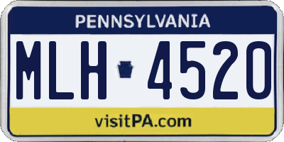 PA license plate MLH4520