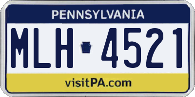 PA license plate MLH4521
