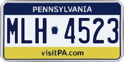 PA license plate MLH4523