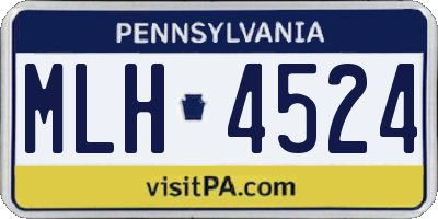 PA license plate MLH4524