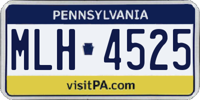 PA license plate MLH4525
