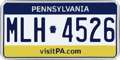PA license plate MLH4526