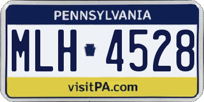 PA license plate MLH4528