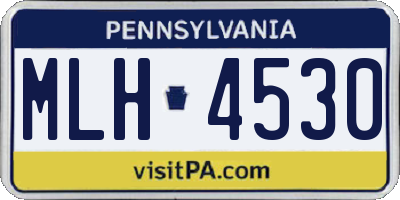PA license plate MLH4530