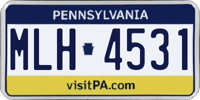 PA license plate MLH4531