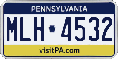 PA license plate MLH4532