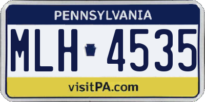 PA license plate MLH4535