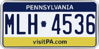 PA license plate MLH4536
