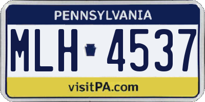PA license plate MLH4537