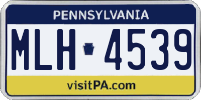 PA license plate MLH4539