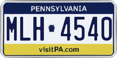 PA license plate MLH4540