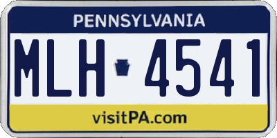 PA license plate MLH4541