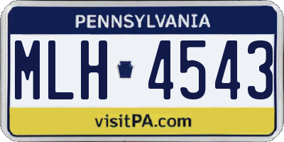 PA license plate MLH4543