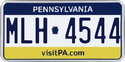 PA license plate MLH4544