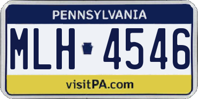 PA license plate MLH4546