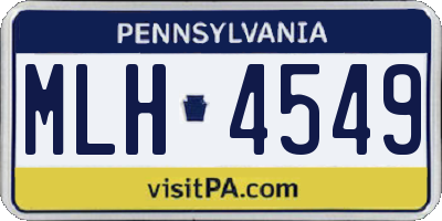 PA license plate MLH4549