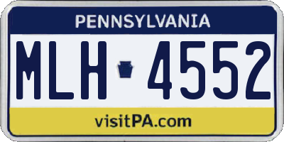PA license plate MLH4552