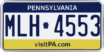 PA license plate MLH4553
