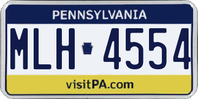 PA license plate MLH4554